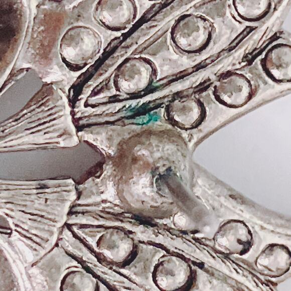 VTG Signed Avon Tulip Brooch Earrings Set Pink Rhinestone Silver Tone Marcasite - Picture 8 of 13